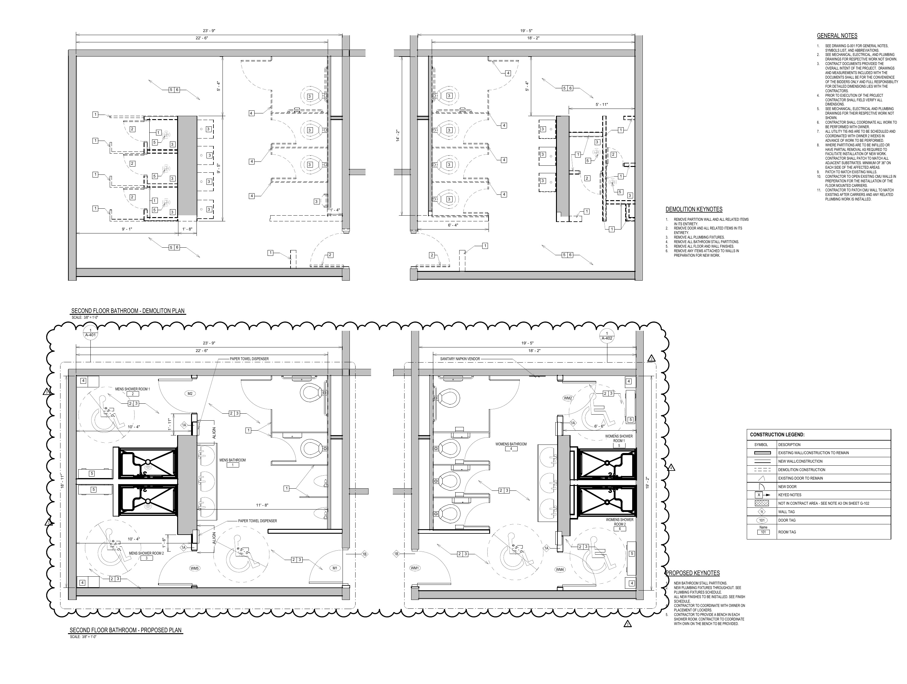 Momentive demolition and proposed restroom floor plans
